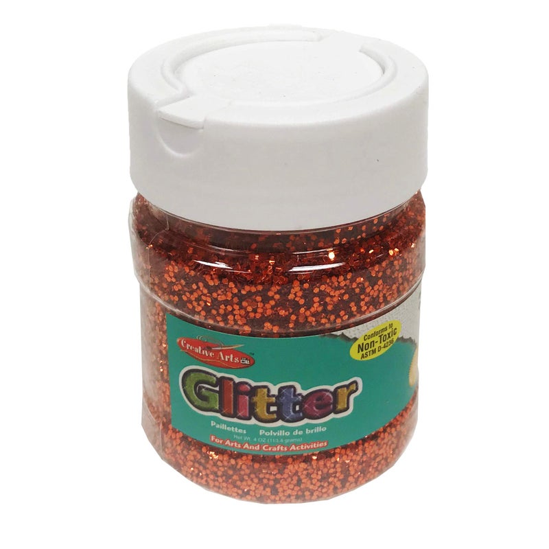 Charles Leonard Creative Arts by Charles Leonard Glitter, 4 Ounce Bottle, Orange (41465) - Image 1